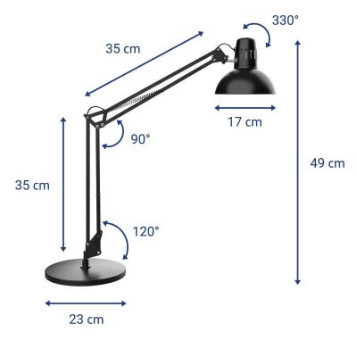 3. MAUL LED-Tischleuchte MAULstudy mit Standfuß E27, schwarz
