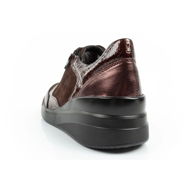 5. Scholl Emma Laces Damen Sport Leder Braun Plateauschuhe
