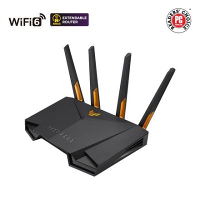 6. ASUS TUF Gaming AX3000 V2 WLAN-Router Gigabit Ethernet Dualband (2,4 GHz/5 GHz) Schwarz, Orange