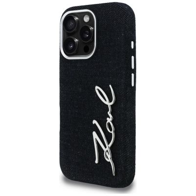 2. Karl Lagerfeld FW Jeans Signature Logo iPhone 16 Pro Max Hülle - Schwarz