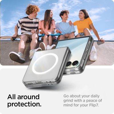 15. Spigen AirSkin Mag MagSafe Case für Samsung Galaxy Z Flip 7 - Klar und Weiß
