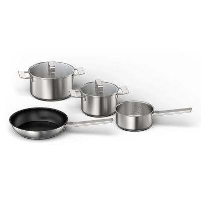 BOSCH HEZ9SE040 Topfset – 3 Töpfe mit Deckel + Bratpfanne