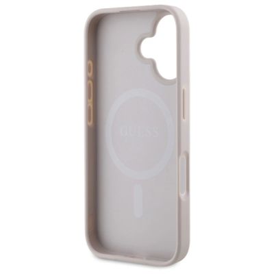 7. Guess 4G Ring Classic Logo MagSafe-Hülle für iPhone 16 – Rosa