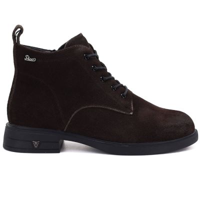 Damen-Ankle-Boots aus gefüttertem Wildleder, braun, Vinceza 39953