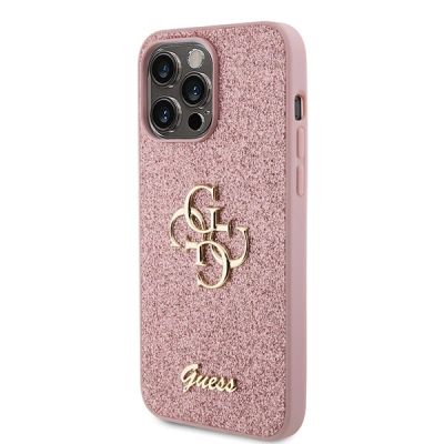 2. Guess GUHCP15LHG4SGP iPhone 15 Pro 6,1" rosa/rosa Hardcase Glitter Script Big 4G