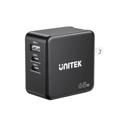 3. UNITEK GAN Ladegerät, PD 65W 2x USB-C, USB-A