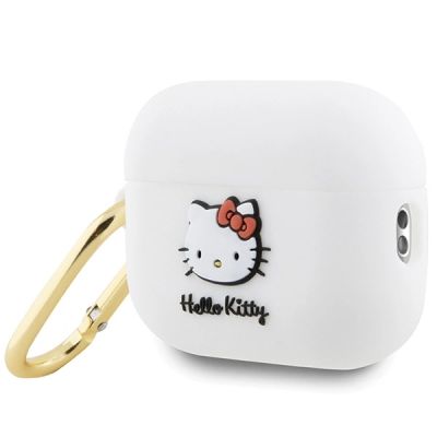 3. Hello Kitty Silikon 3D Kitty Head Hülle für AirPods Pro 2 (2022/2023) – weiß