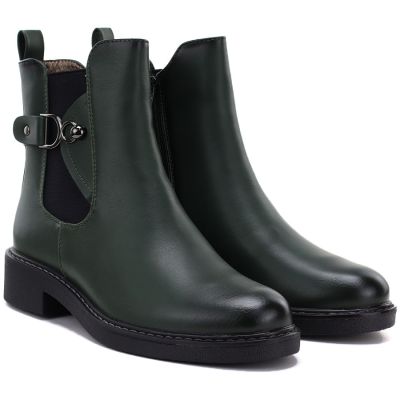 4. Damen-Ankle-Boots, gefüttert, grün, M.Daszyński SA252-7