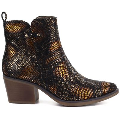 2. Schwarze Damen-Cowboystiefel aus Schlangenleder, Modell M.Daszyński SA261-1