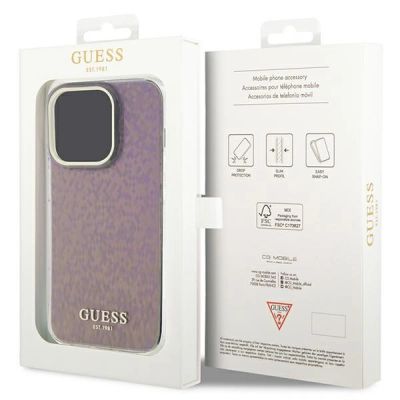 8. Guess GUHCP15XHDECMP iPhone 15 Pro Max 6,7" rosa/rosa Hardcase IML Faceted Mirror Disco Iridescent