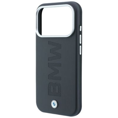 6. BMW-Logo-zentrierte MagSafe-Hülle für iPhone 17 Pro / 18 Pro – Grau