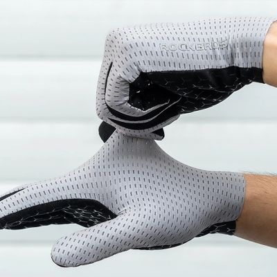 3. Rockbros Atmungsaktive Vollfinger-Fahrradhandschuhe, Größe: XXL - Grau