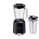 Braun JB1051BK PowerBlend 1 Küchenmaschine mit 1,5-Liter-Glasmixaufsatz und To-Go-Becher, Küchenhelfer zum Zerkleinern, Pürieren und Mixen, Eiscrushing, 2 Geschwindigkeitsstufen