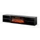7. POLO TV-Schrank 180x33x39 schwarz + schwarzer Kamin