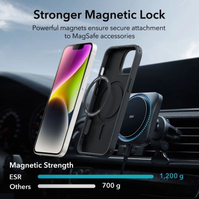 4. ESR Classic Hybrid Halolock MagSafe Hülle für iPhone 14 Plus – Schwarz