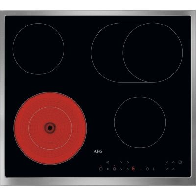 5. AEG TN64RA06XB Schwarzer Einbauherd 60 cm Keramik 4 Kochzonen