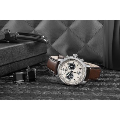 6. ZEPPELIN Graf Chronograph LZ 127 Herrenuhr + Box