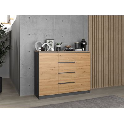 4. 2-türige Kommode, Anthrazit/Artisan Badset