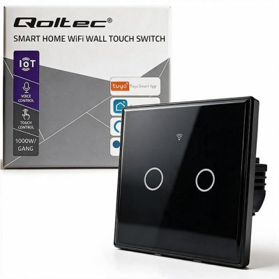 7. QOLTEC LICHT-EIN/AUS-SCHALTER | 2-KANAL-TOUCH-BEDIENUNG | WLAN | TIMER | TUYA | SCHWARZ