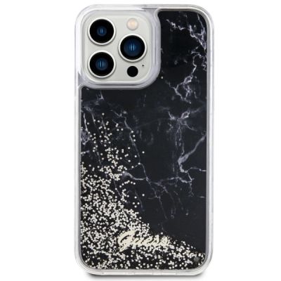 3. Guess GUHCP14XLCSGSGK iPhone 14 Pro Max 6,7" schwarz/schwarzes Hardcase Liquid Glitter Marble