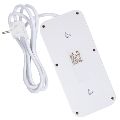 2. MACLEAN Steckdosenleiste, Verlängerungskabel mit 6 Steckdosen + 4 USB-Anschlüssen, 110–240 V Wechselstrom, 50/60 Hz, max. 2,1 A, 2500 W, 1,5 m, Weiß, MCE389W
