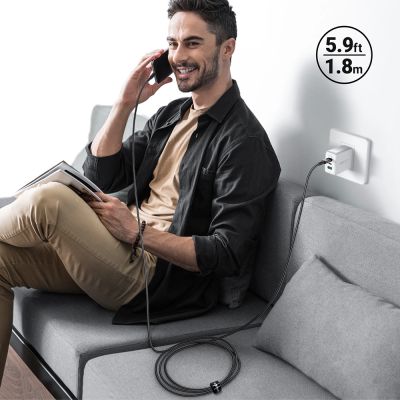 15. Acefast C4-01 Lightning – USB-C PD-Kabel 30 W 3 A 480 Mbit/s 1,8 m – Schwarz