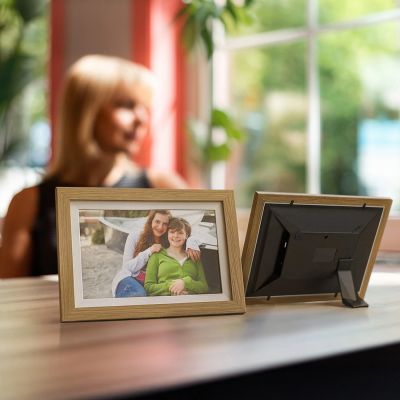 6. Wozinsky WRC-32 10,1" Digitaler Bilderrahmen mit Frameo 32GB App - Hellbraun