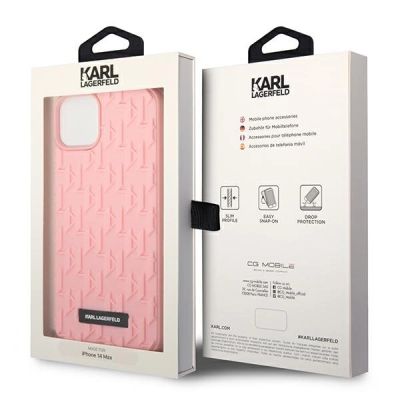8. Karl Lagerfeld 3D-Monogramm-Hülle für iPhone 14 Plus – Rosa