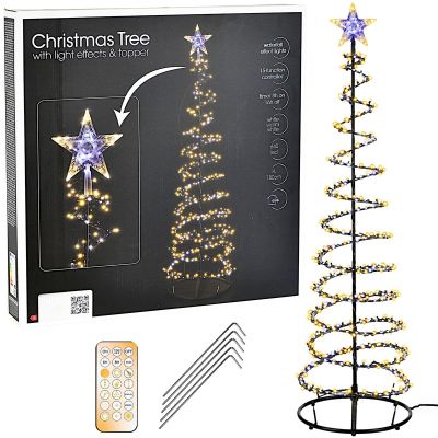 Dekorativer Weihnachtsbaum mit 640 LEDs und Wasserfall, 180 cm, Schwarz