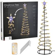 Dekorativer Weihnachtsbaum mit 640 LEDs und Wasserfall, 180 cm, Schwarz