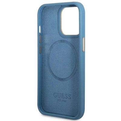 7. Guess GUHMP14LU4GPRB iPhone 14 Pro 6,1" blau/blaue Hartschale 4G Logo Plate MagSafe