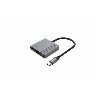 7. GEMBIRD 3-IN-1 USB-C-Multiadapter (USB-Anschluss + HDMI + USB-C-Video), Grau