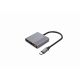 7. GEMBIRD 3-IN-1 USB-C-Multiadapter (USB-Anschluss + HDMI + USB-C-Video), Grau
