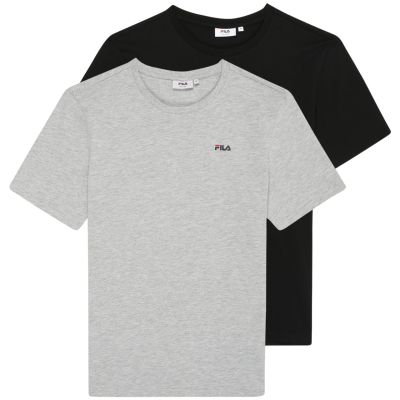 Fila Brod Herren T-Shirt 2er Pack Schwarz, Grau FAM0083 83227