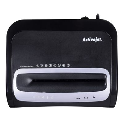 4. Activejet ASH-2502C Aktenvernichter, P-4, 28 l, 4 x 40 mm Schnipsel, 25 Blatt, schwarz