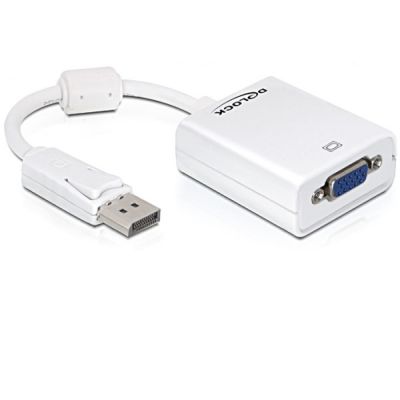 2. DeLOCK 61766 Adapterkabel 0,125 m VGA (D-Sub) DisplayPort Weiß