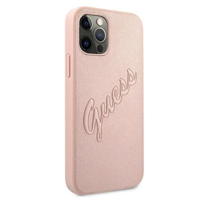 4. Guess GUHCP12LRSAVSRG iPhone 12 Pro Max 6,7" pink/pink Hardcase Saffiano Vintage Script