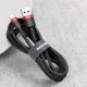 9. Baseus Cafule Cable strapazierfähiges Nylonkabel USB / USB-C QC3.0 2A 3M schwarz-rot (CATKLF-U91)