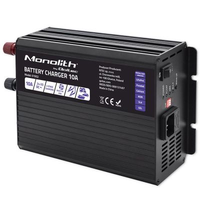 13. Intelligentes Qoltec Monolith-Ladegerät für LiFePO4-, AGM-, GEL- und SLA-Batterien | 10 A | 24 V