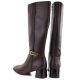 9. Braune Damen-Lederstiefel mit hohem Absatz, Sergio Leone KZ-31-S