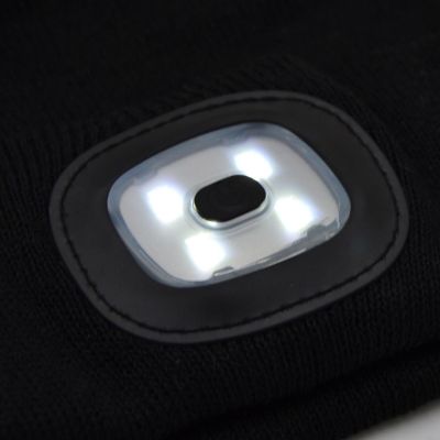 5. SCHWARZE MÜTZE MIT 4-LED-STIRNLAMPE 120 LM, 3 LEUCHTMODI, FÜR TOURISMUS