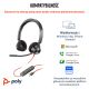 83. Poly Blackwire 3320 Stereo-Headset mit MS Teams-Zertifizierung, USB-C + USB-C/A-Adapter, 8 x 220 AA