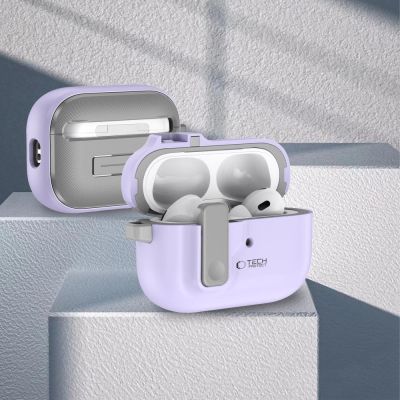 8. Tech-Protect Slim Hook Case mit Karabiner für Apple AirPods Pro 1/2 – Lila