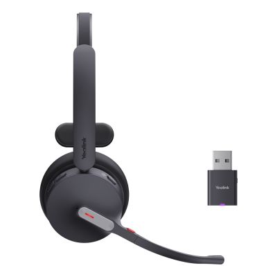 4. Yealink WH64 Hybrid Mono Teams Headset Kabelloses Kopfbügel-Headset für Büro/Callcenter Micro-USB Bluetooth Schwarz