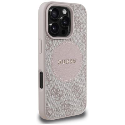 4. Guess 4G Circle Classic Logo MagSafe iPhone 16 Pro Hülle - Rosa