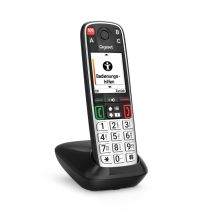 Gigaset EASY 500 Analog/DECT-Telefon mit Anrufernamen und -ID, Schwarz/Silber