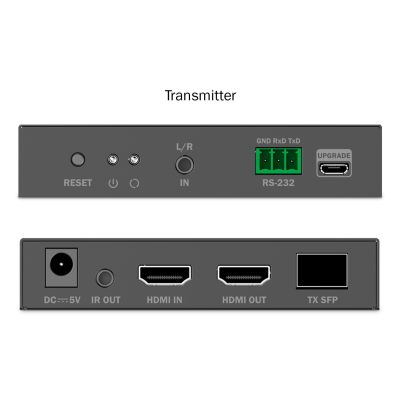 2. HDMI-Glasfaser-Extender 4K/60Hz über IP 1G oder bis zu 40 km/300 m, HDMI-Loop-Out, IR-Steuerung – Kit