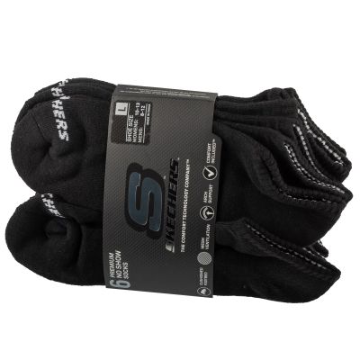Skechers 6er-Pack Unisex 1/2 Terry Crew Socken S118210-BLK Schwarz 41-46