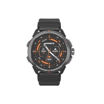 Smartwatch mit Satelliten-GPS, AMOLED-Display, 1,5 Zoll, wasserdicht, schwarz
