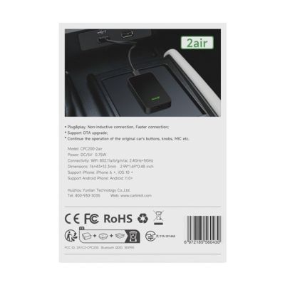 24. CARLINKIT 5.0 2Air Adapter Kabelloses Carplay Android Auto Carlink 5 Schwarz